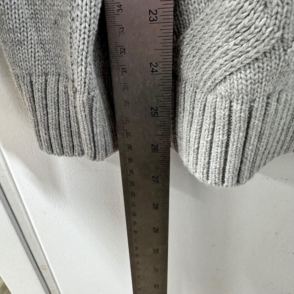 Lands End 1X Drifter Sweater Grey Cable Knit Preppy Classic - Picture 6 of 8